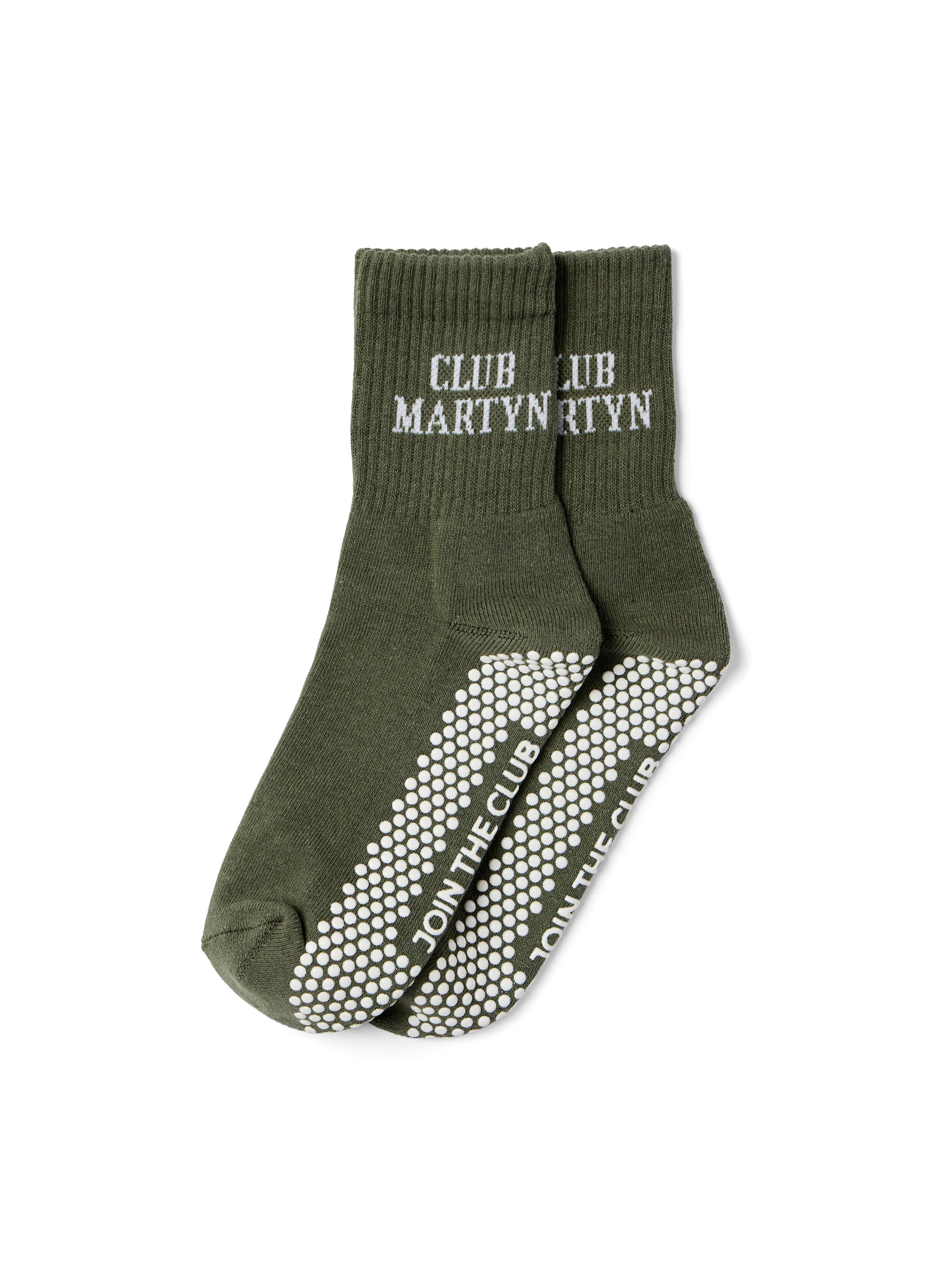 Signature Crew Grip Sock - Khaki/White