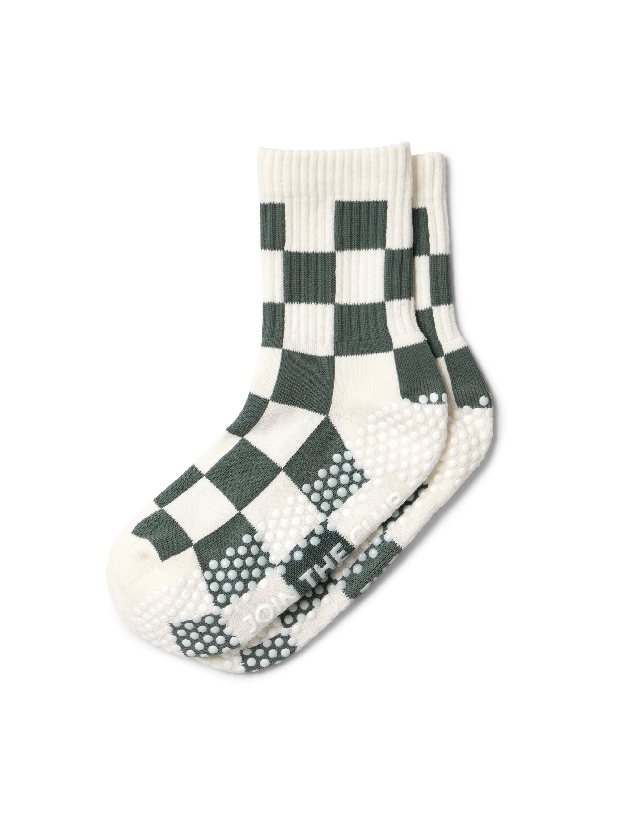 Checkered Crew Grip Sock - Khaki