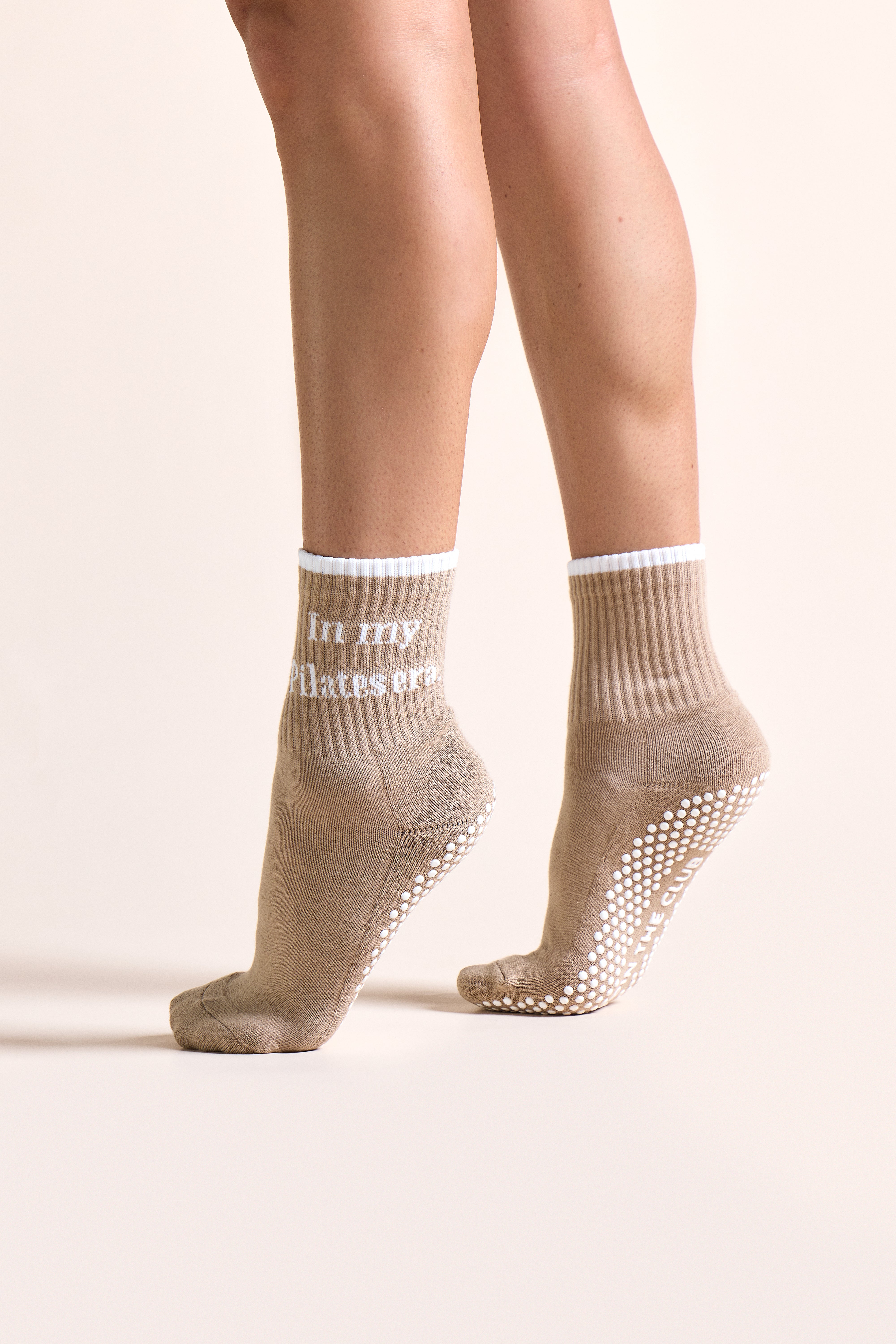 In My Pilates Era Grip Sock - Beige