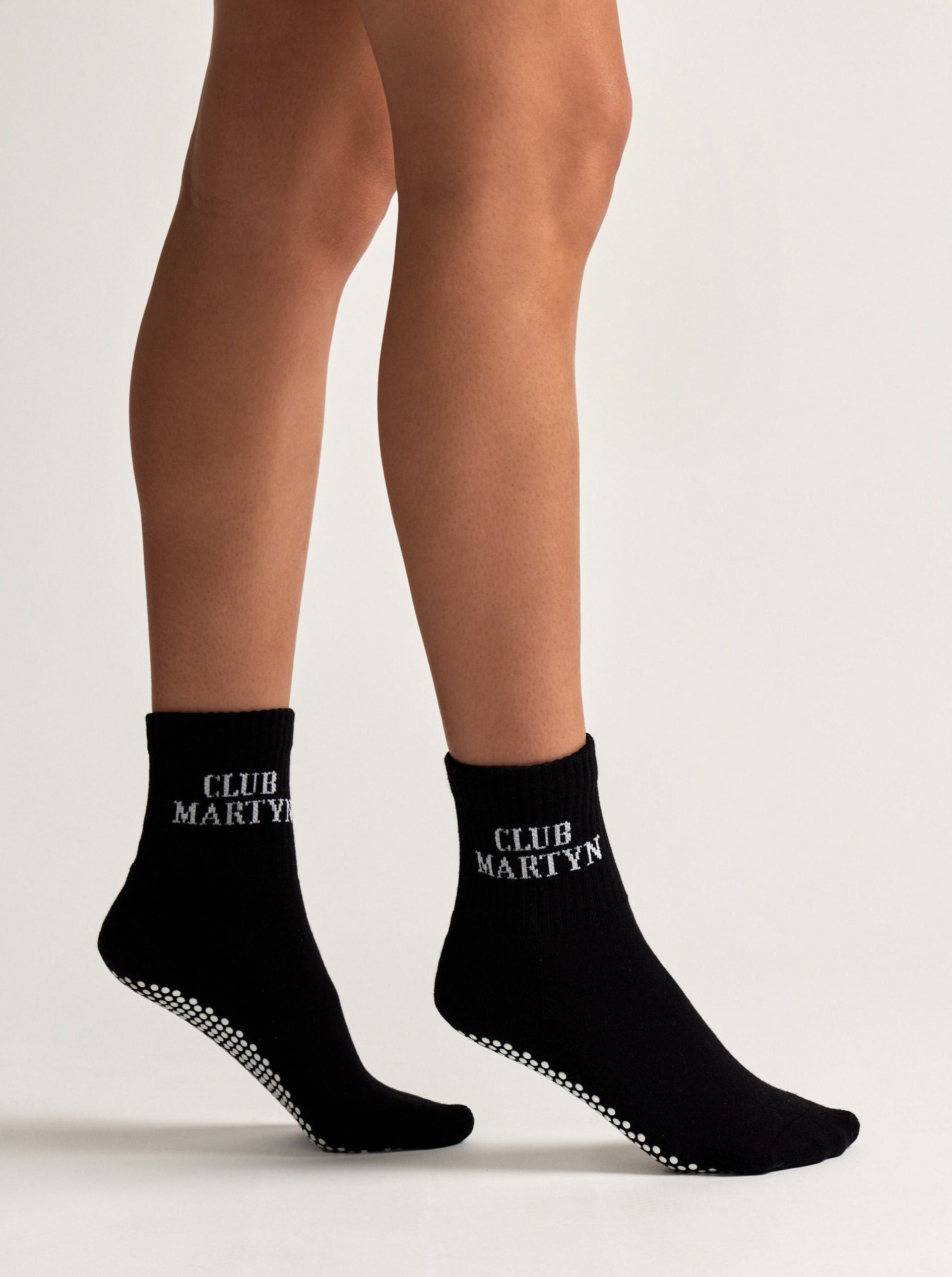 Signature Crew Grip Sock - Black/White