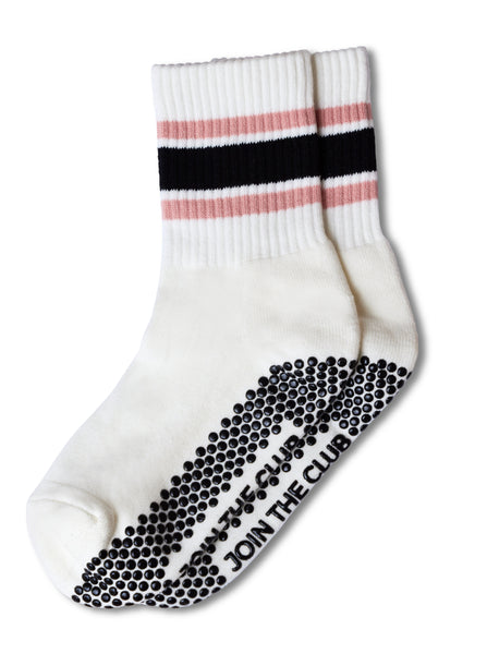 Retro Crew Grip Sock - Black/Pink