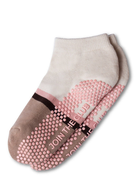 Classic Ankle Grip Sock - Toffee/Chocolate Stripe