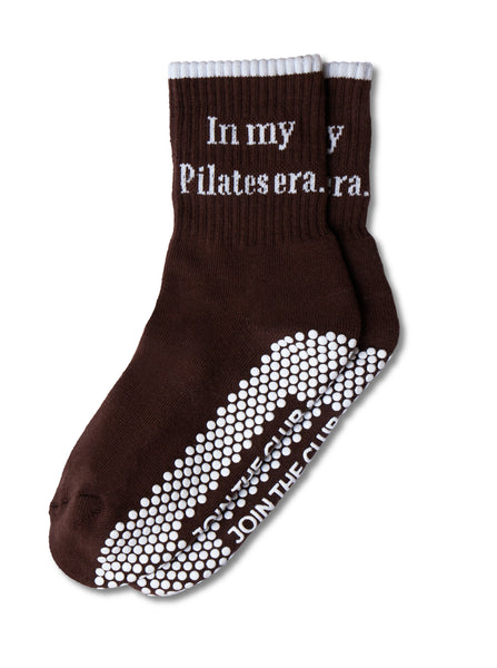 In My Pilates Era Grip Sock - Chocolate